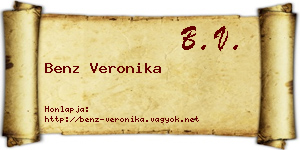 Benz Veronika névjegykártya